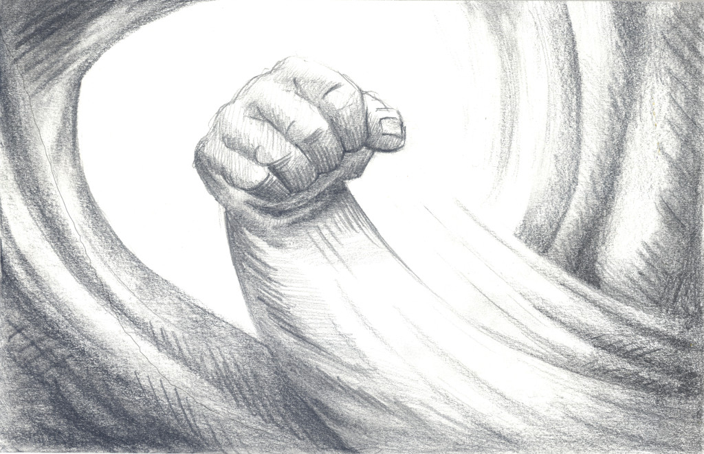 Fist of Fury, pencil on paper, 2019