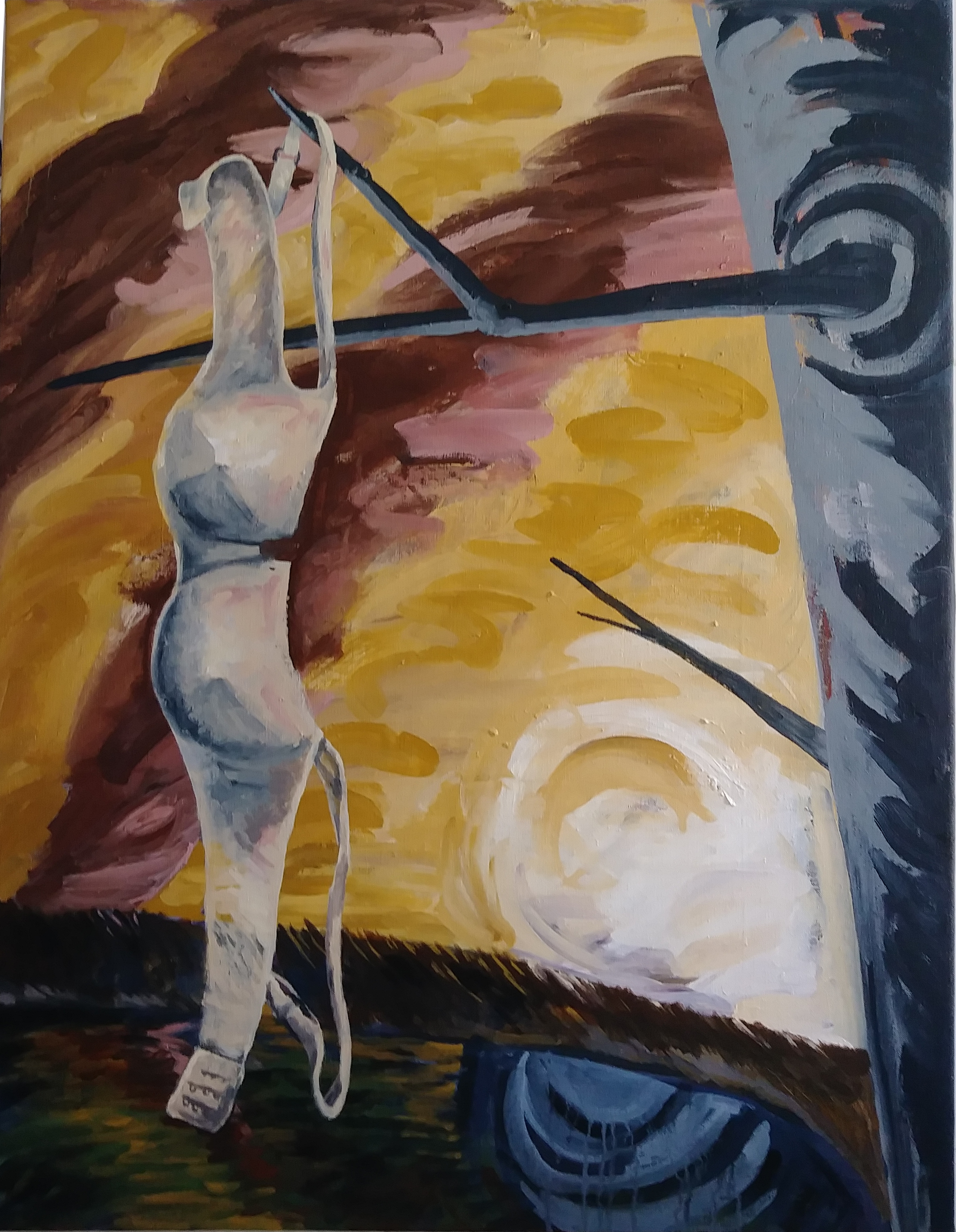 dip, acylic on linen, 40x30, 2018