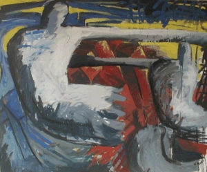 ghost over the city, acrylic on canvas, 2000