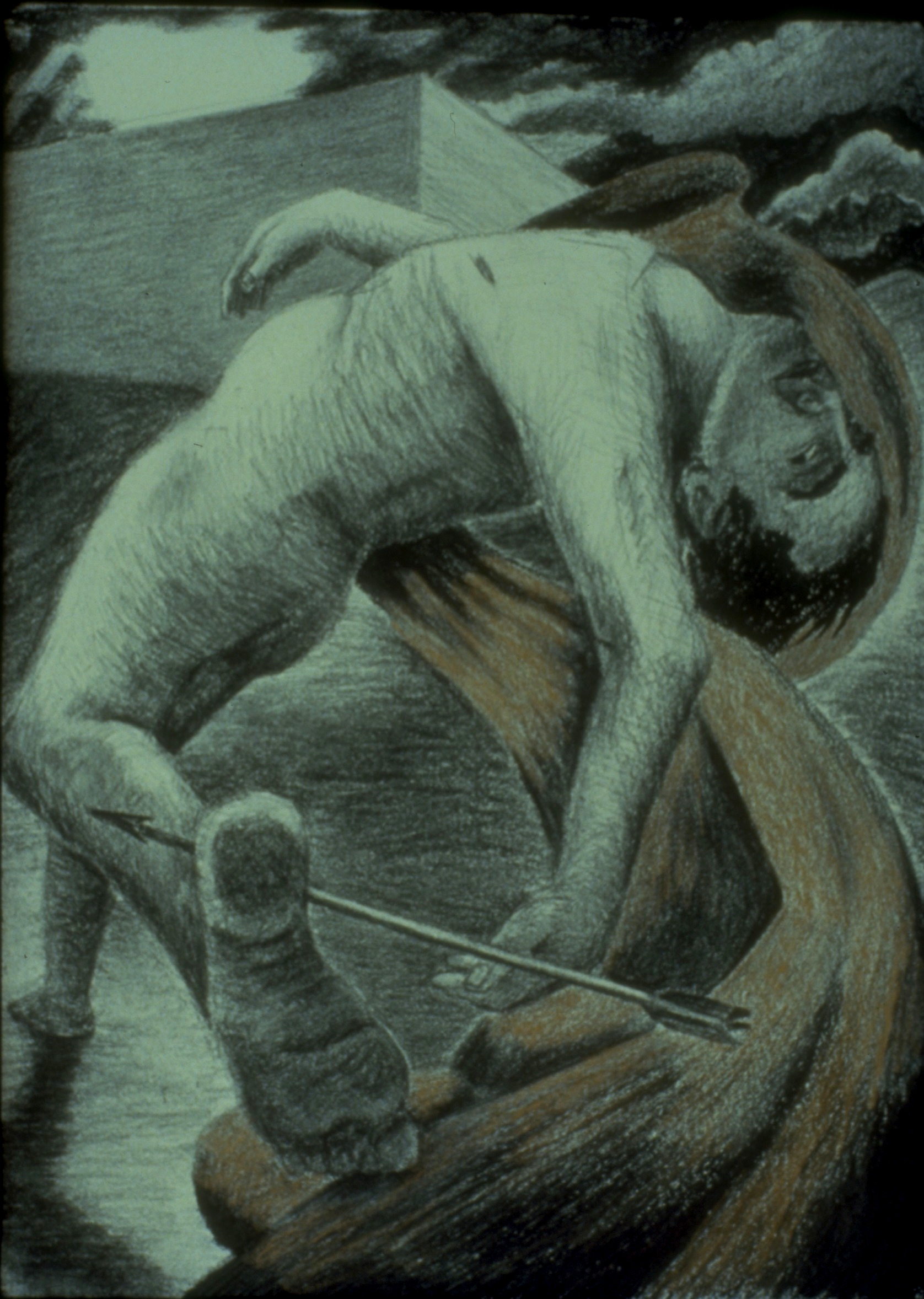 fate of achilles, mixed media, 1989