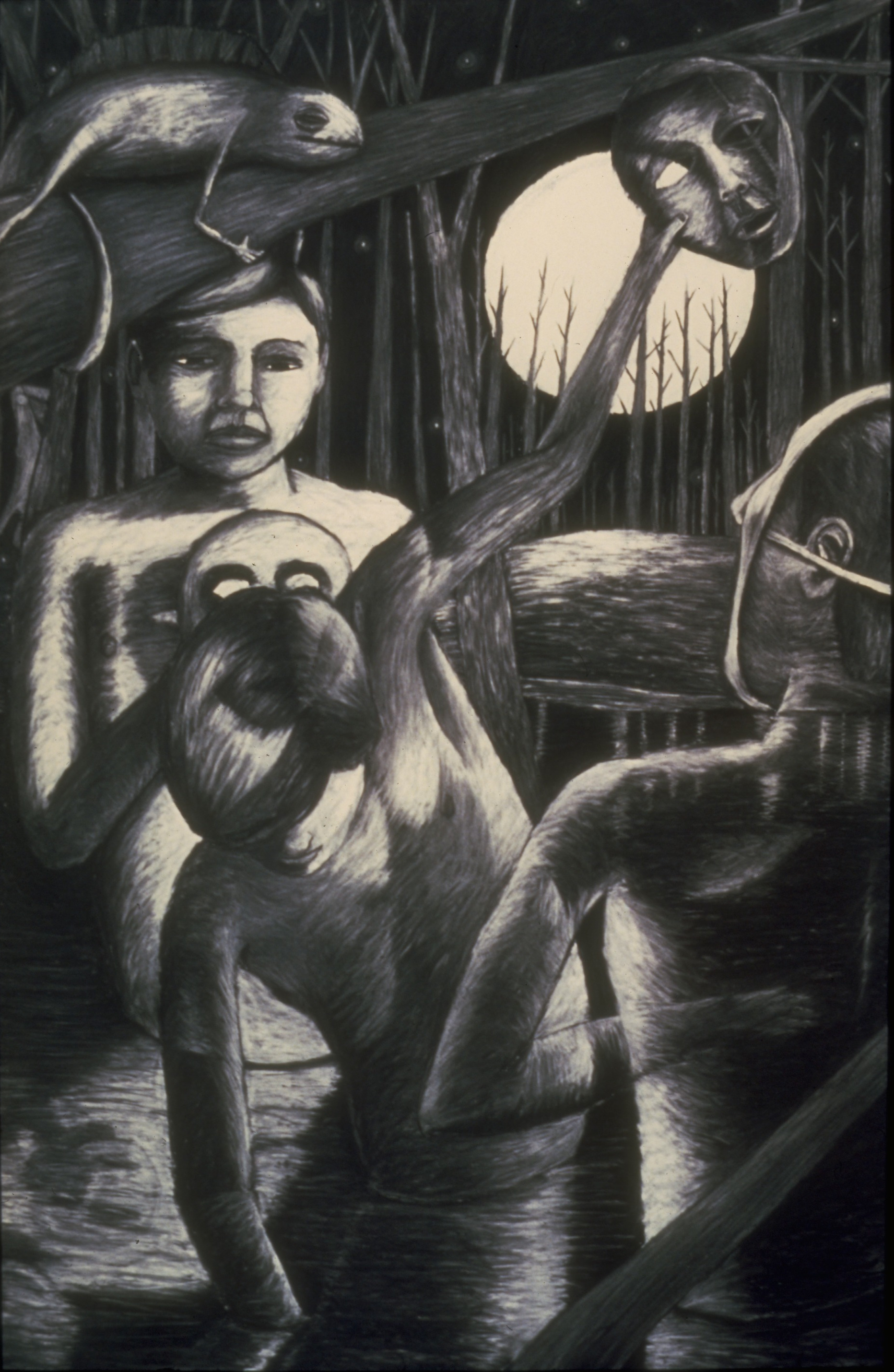 he becomes and is, charcoal on paper, 1986