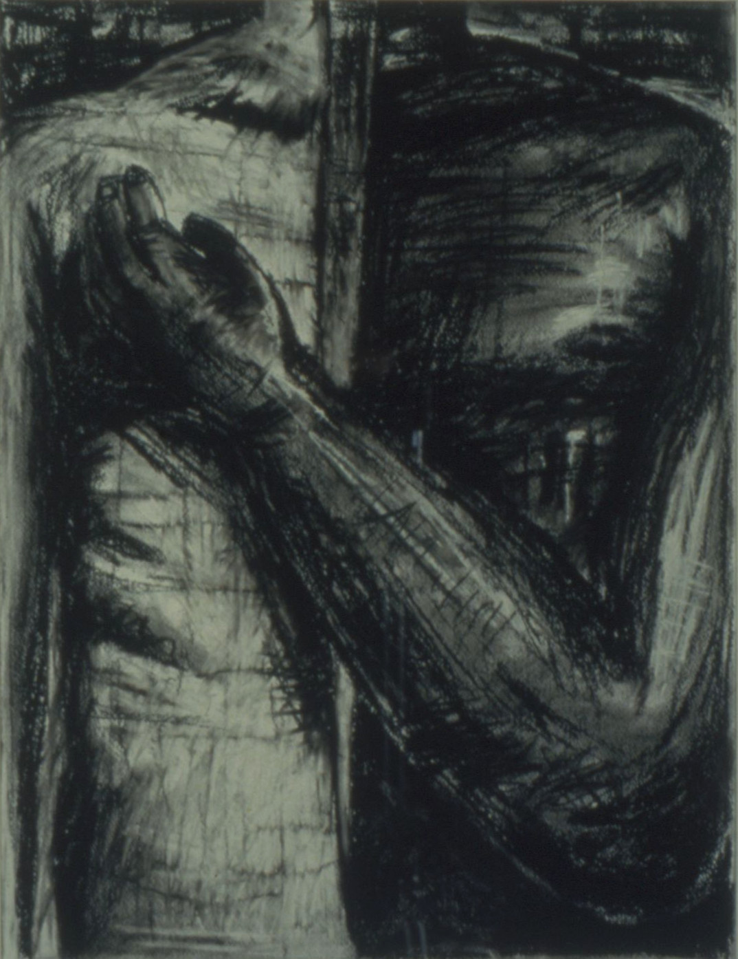 cloven, charcoal on paper, 1996