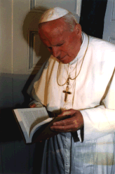 John Paul II holding book leather bound by Daniel Schiavone