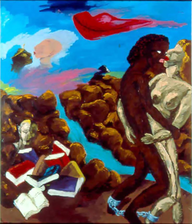 Robert Colescott, "Love makes the world go round", 1985 